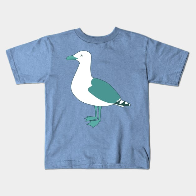 Herring gull standing Kids T-Shirt by Hayh0